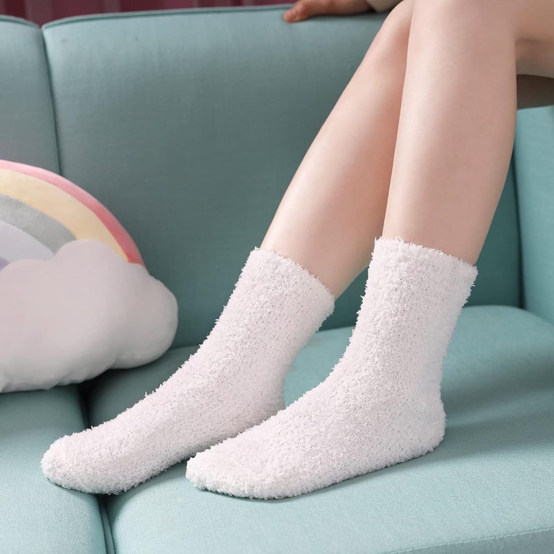 LINEMIN Womens Fuzzy Socks Cozy Fluffy Winter Warm Slipper Socks Microfiber Soft Home Sleeping Socks - Image 3